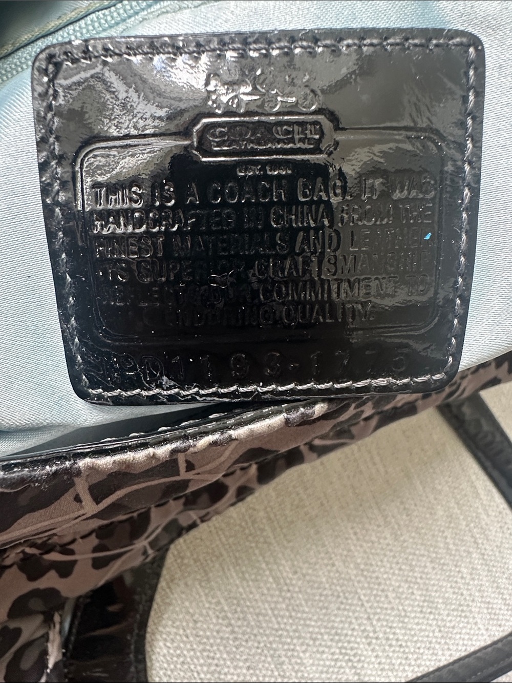 Auth Coach Ocelot Black and Silver  Signature Shoulder Bag - Vintage Y2K - Picture 3 of 5